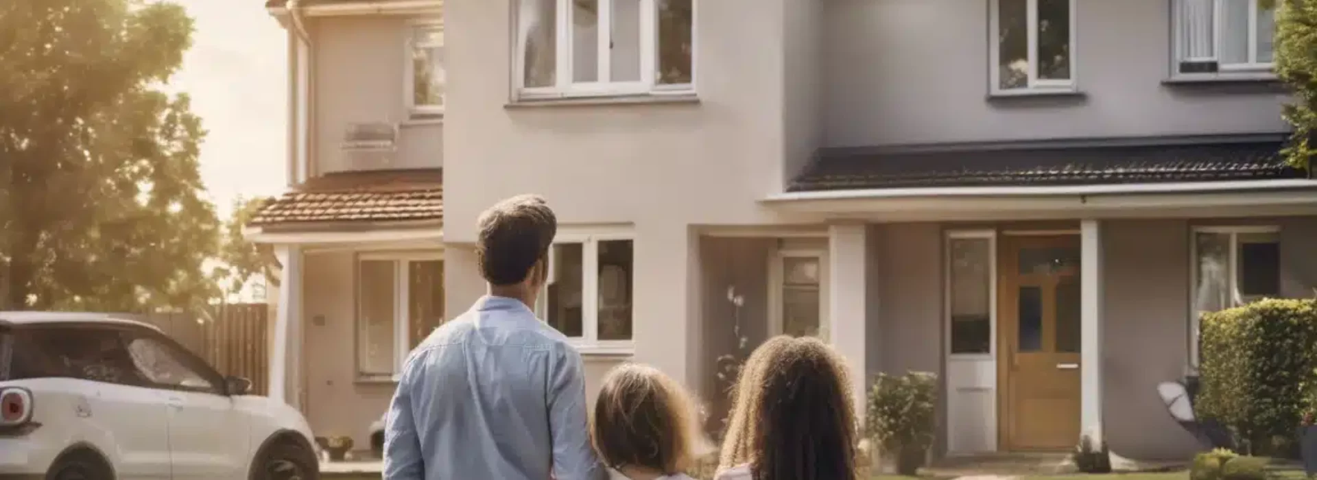 famille devant une maison